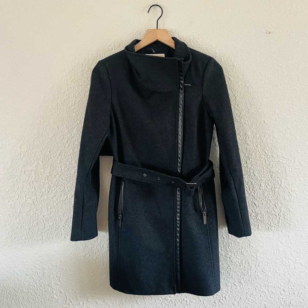 Michael Kors Dark Grey Wool Side Zip Coat - image 1
